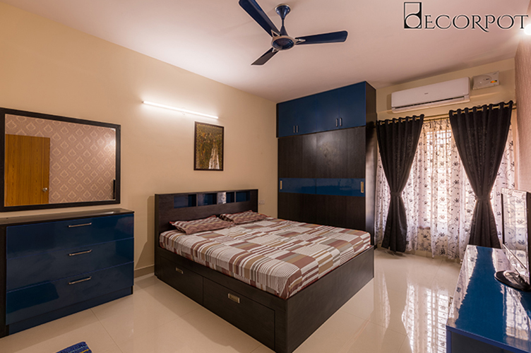 Master Bedroom Interior Design Bangalore-MBR-3BHK, Malleshwaram, Bangalore